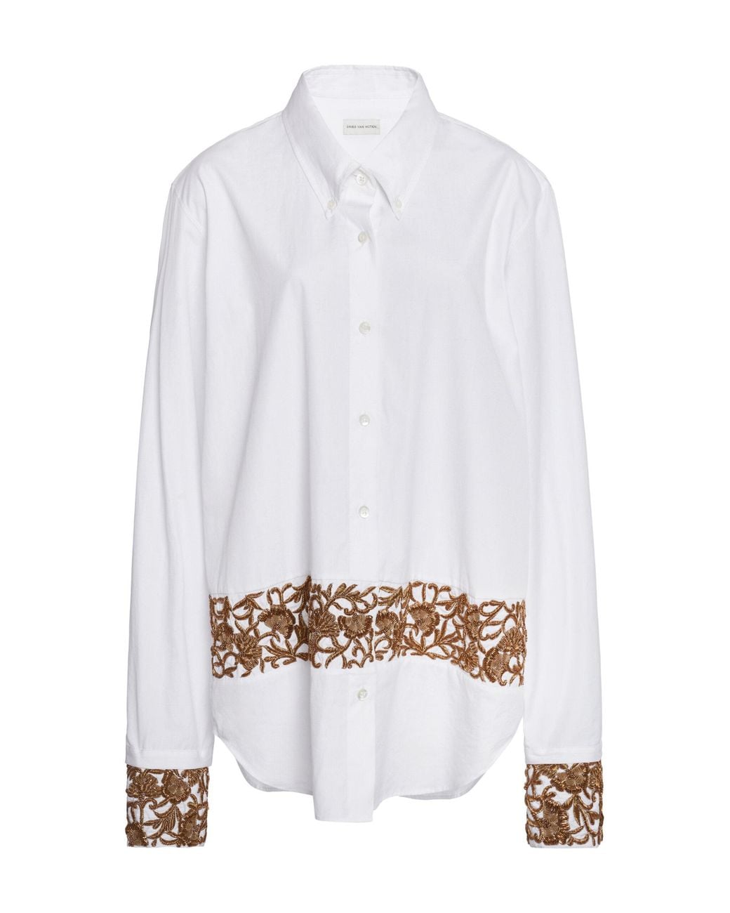 Dries Van Noten White Cheers Cotton Shirt