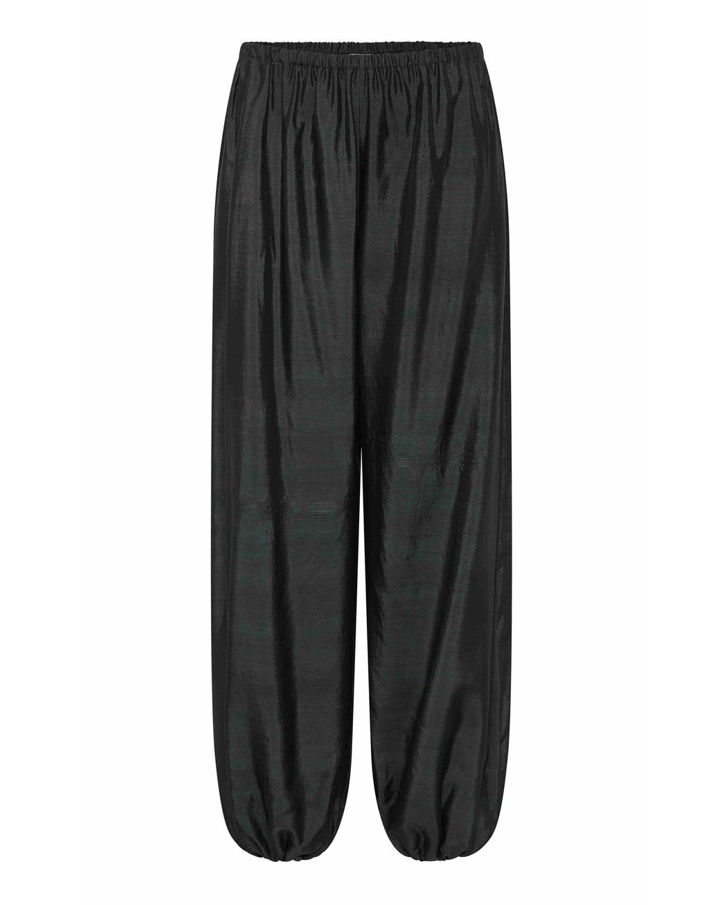 St. Agni Black Adjustable Silk Balloon Pants