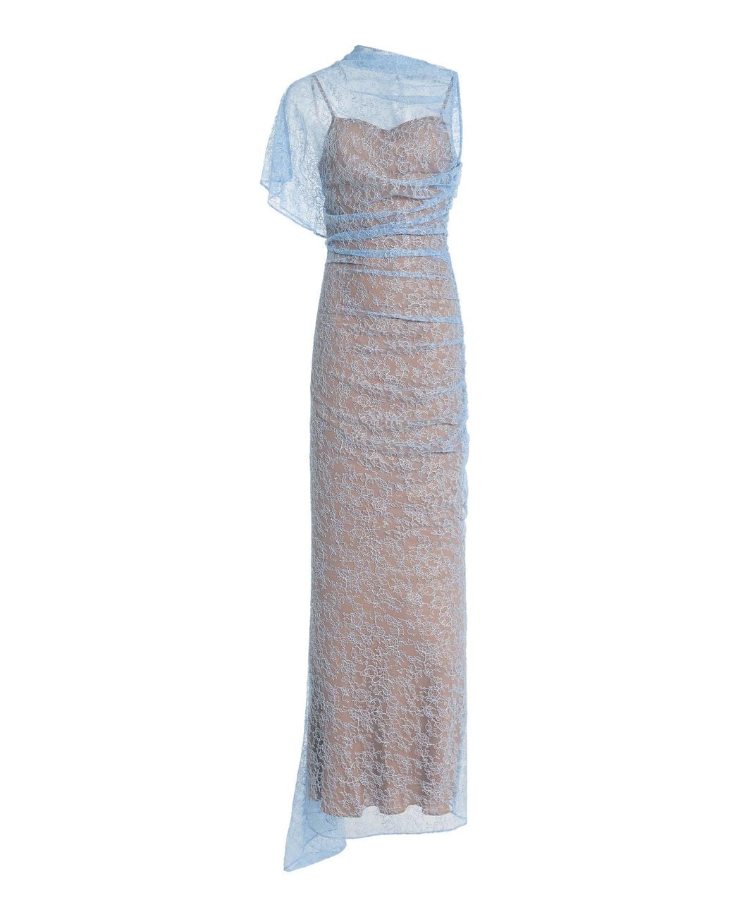 De La Vali White Exclusive Lucho Lace Maxi Dress