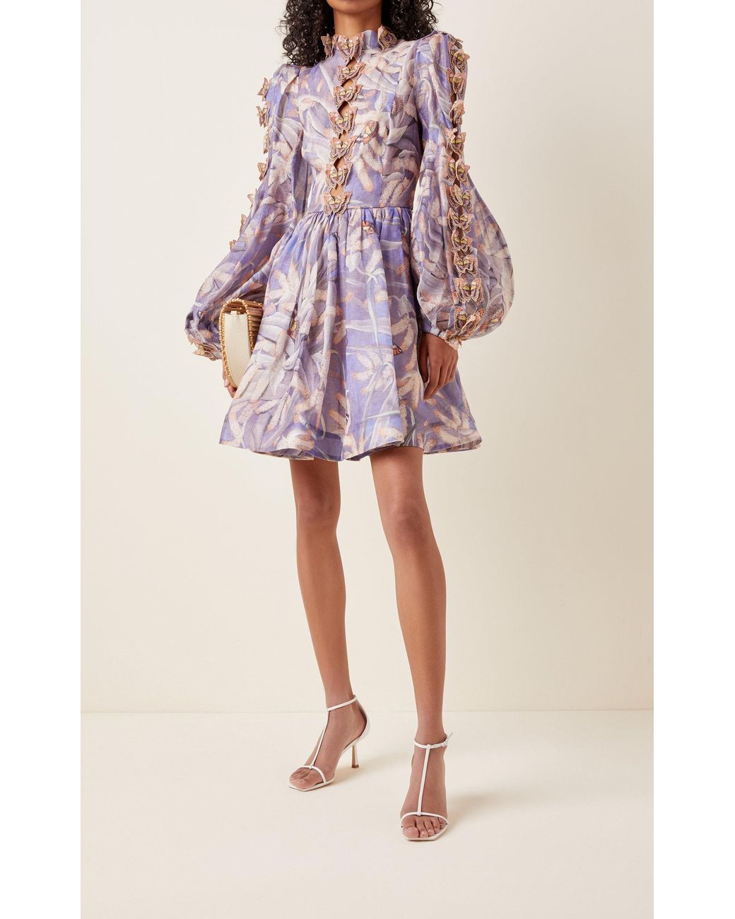 Zimmermann Botanica Butterfly-detailed Linen-silk Mini Dress in Purple | Lyst Zimmermann Botanica Butterfly-detailed Linen-silk Mini Dress in Purple | Lyst