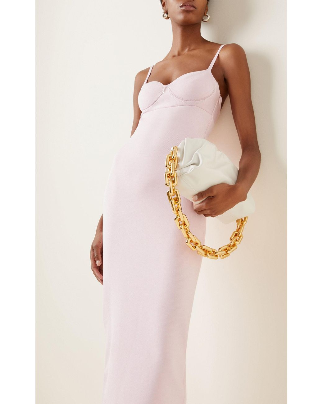 Brandon Maxwell Knit Bustier Gown in Pink
