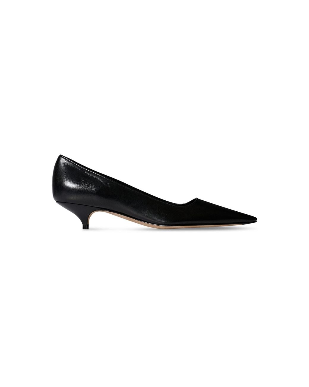 The Row Black Liisa Kitten Three Leather Pumps