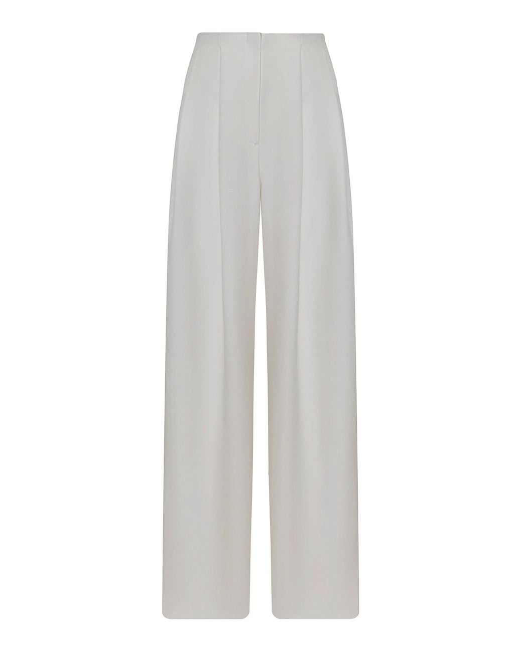 ANDRES OTALORA White Hilo Interior Mid-Rise Wide-Leg Pants