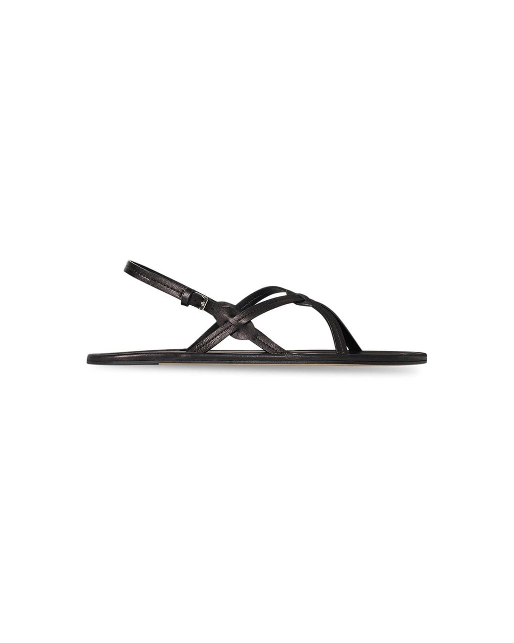 The Row Black Malick Strap Leather Sandals