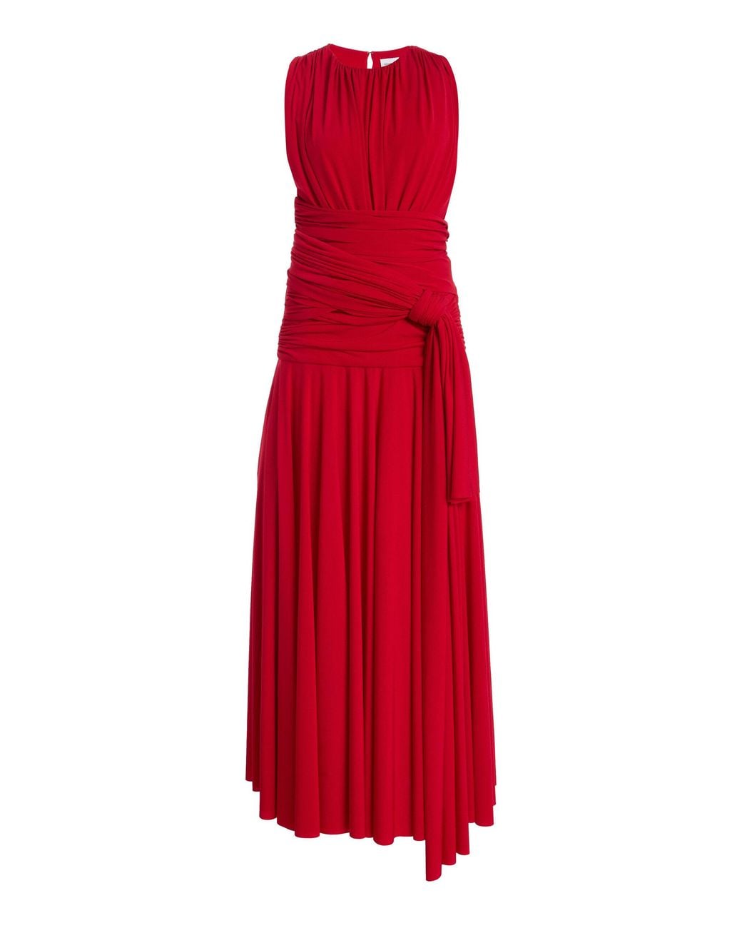 Brandon Maxwell Red The Isadora Draped Jersey Maxi Dress