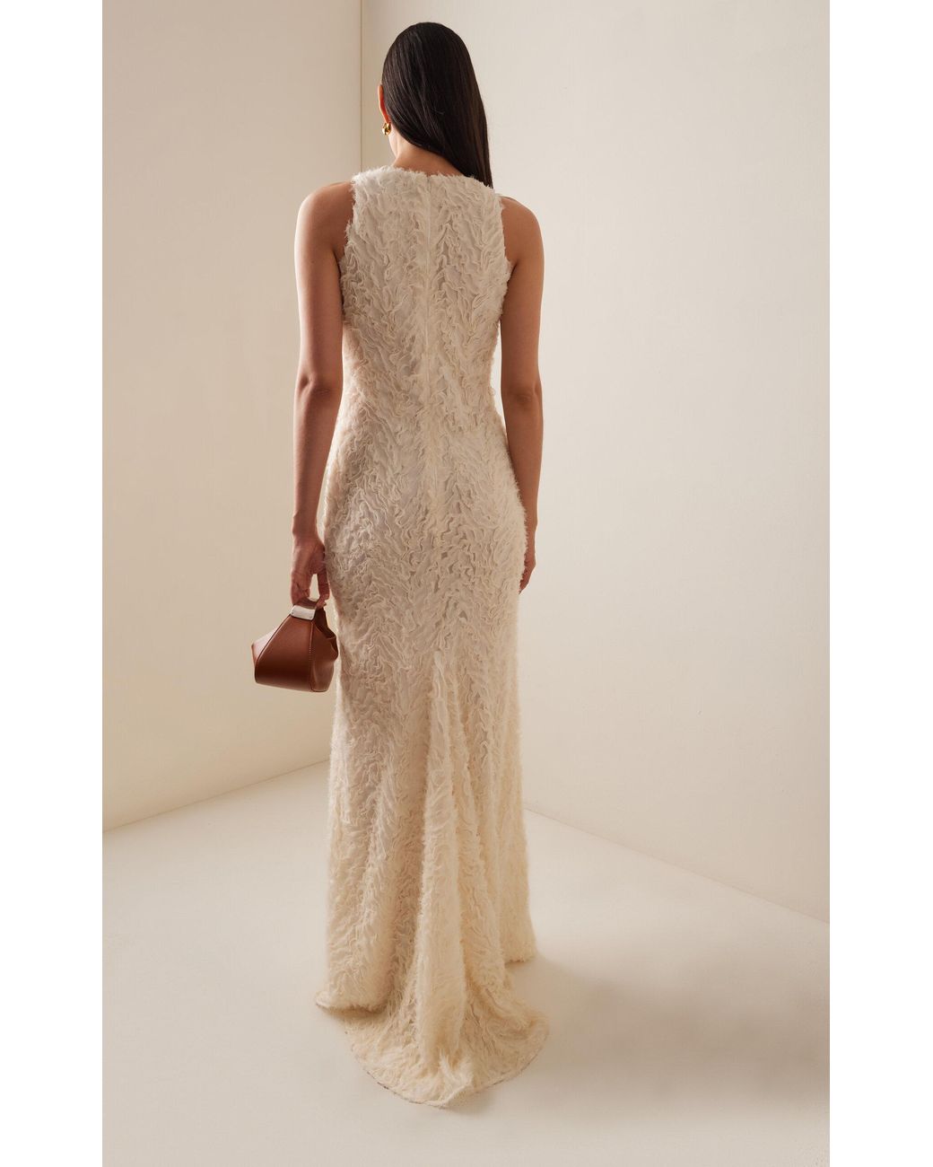 Carla Zampatti Onda Embroidered Gown in White | Lyst