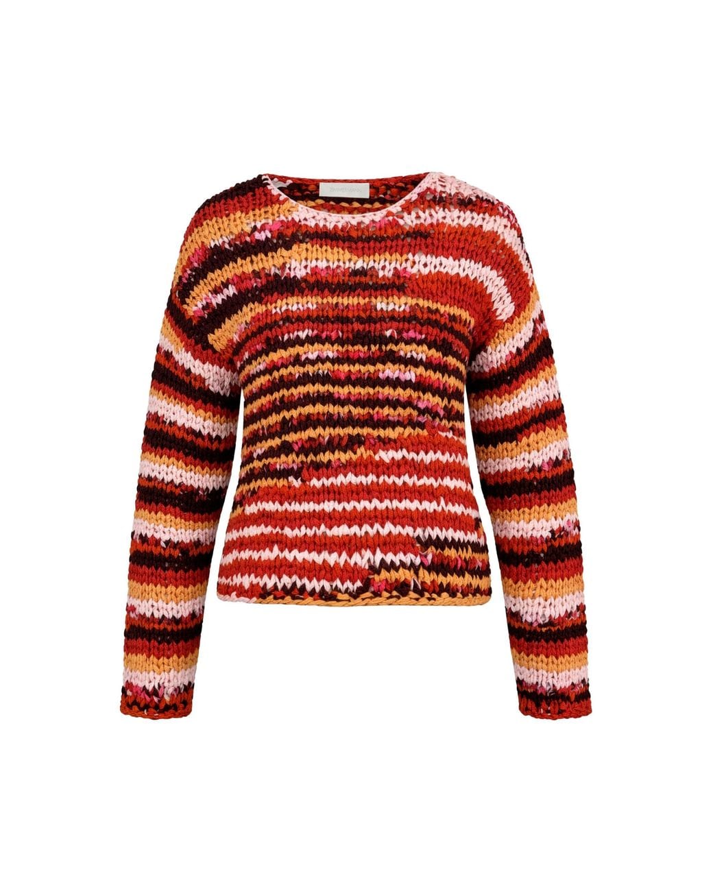 Zimmermann Red Luna Ribbon Knit Cotton Sweater