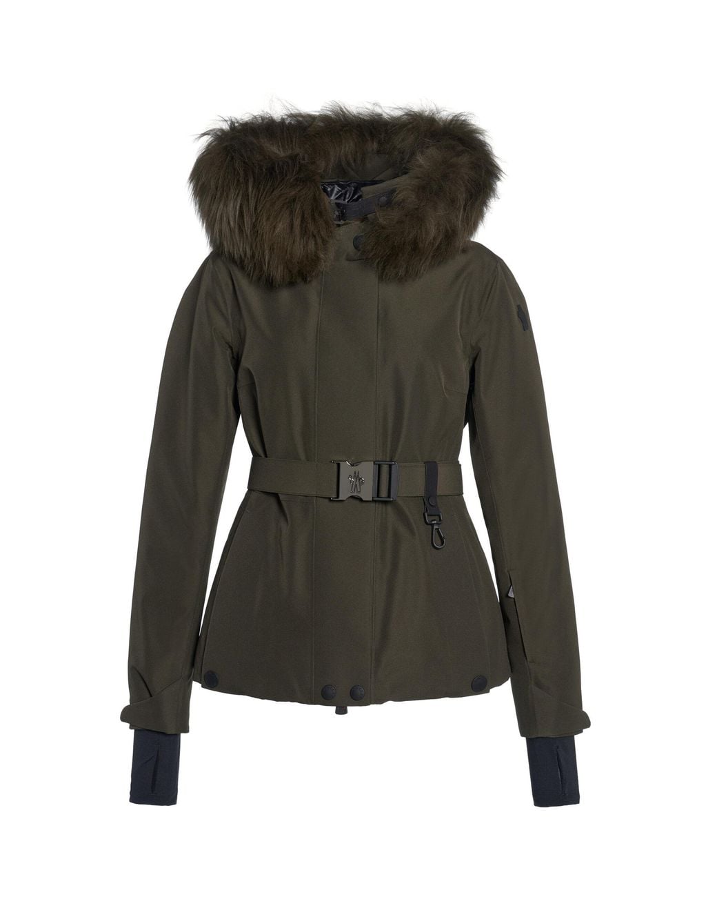 Moncler Green Laplance Shearling-Trimmed Gore-Tex Down Ski Jacket