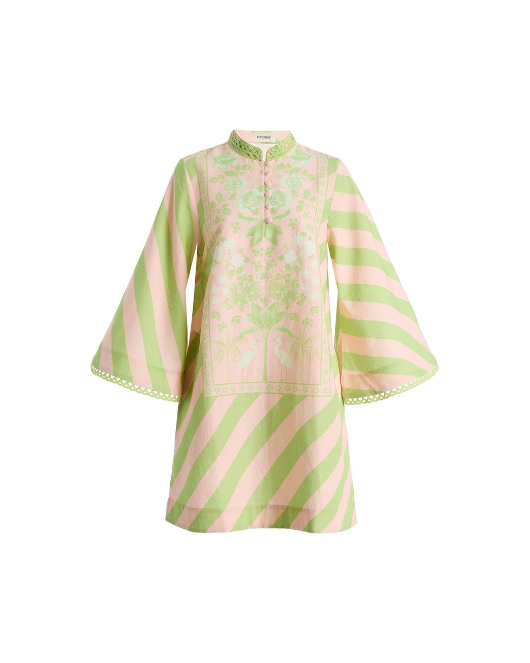 VERANDAH Yellow Exclusive Mini Kaftan Dress