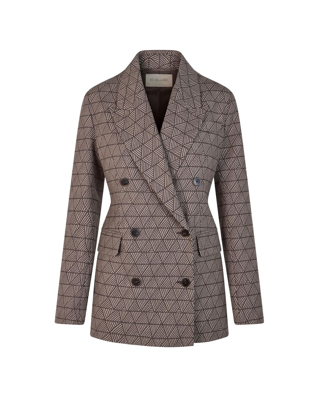 Heirlome Brown Estelle Wool-Blend Jacquard Blazer