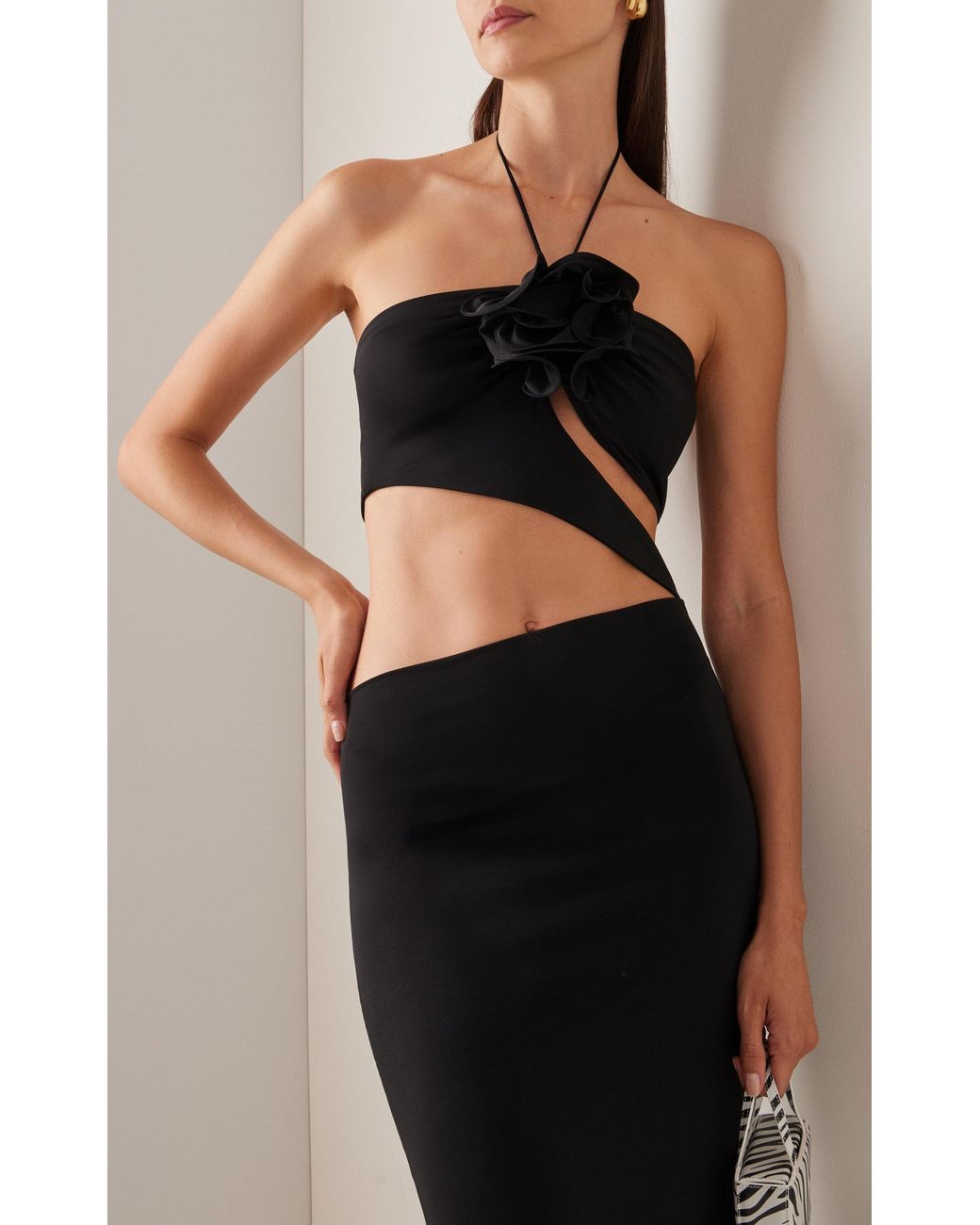 ワンピース MAGDA BUTRYM Women Mid Skirts 109724 02 Black Off-shoulder cotton minidress in black - Magda Butrym