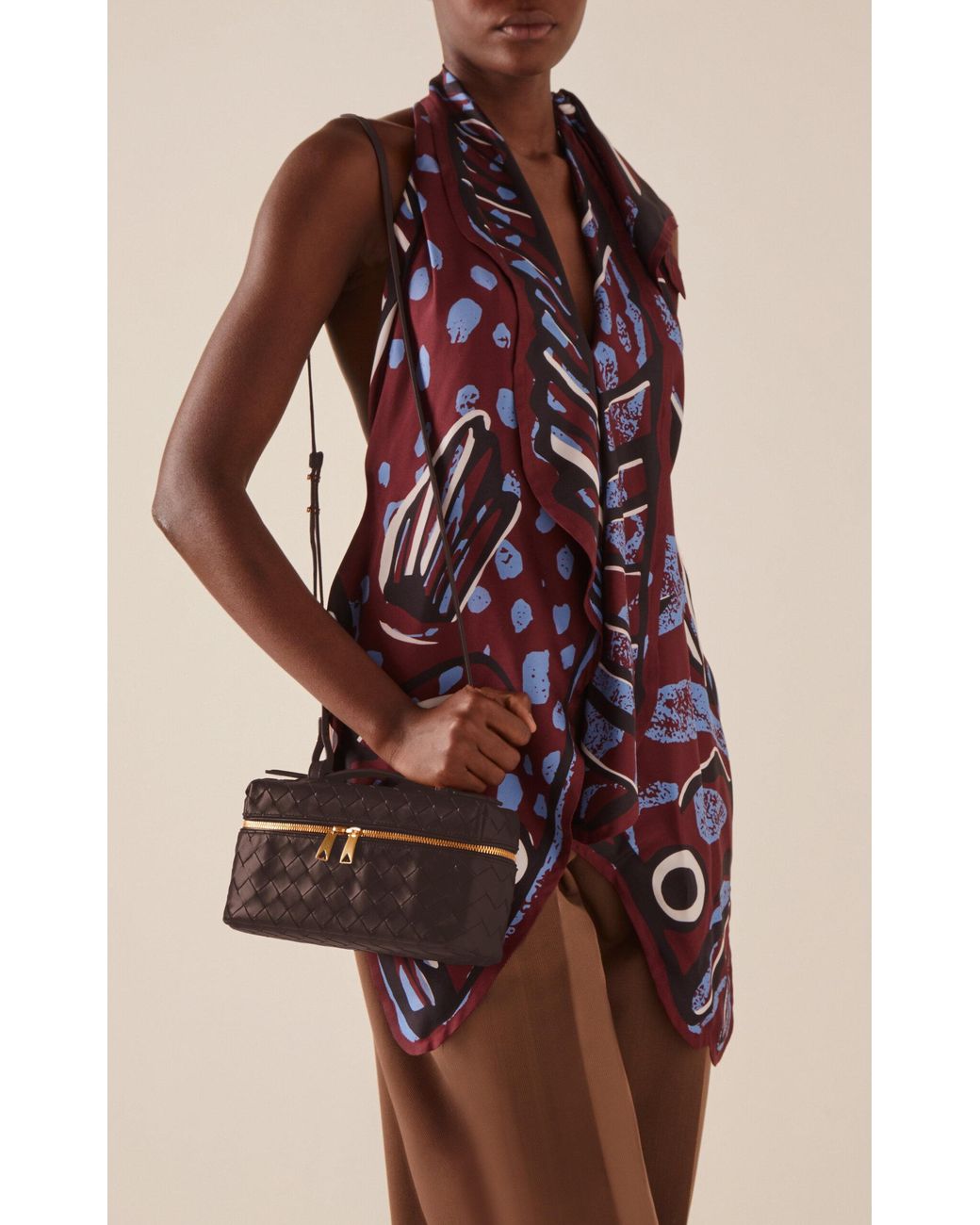 Bottega Veneta Brown Bang Bang Intrecciato Leather Vanity Case