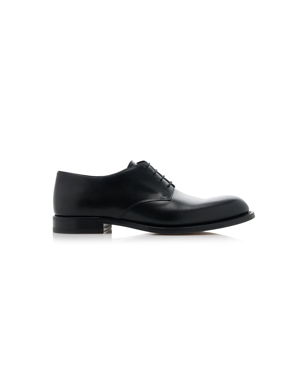 The Row Black Novus Leather Derby Shoes