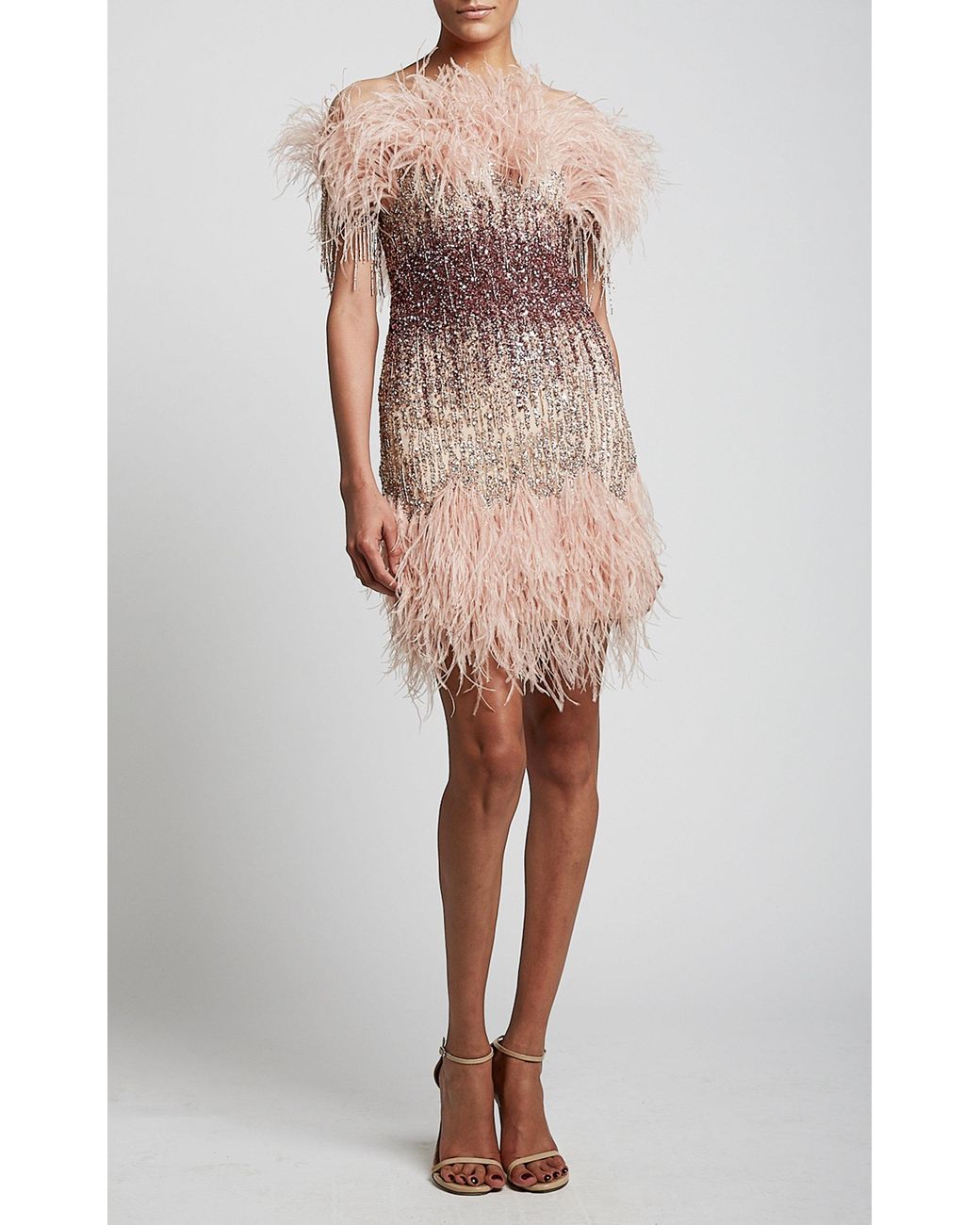 Ostrich feather cocktail dress online