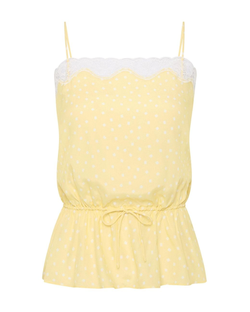 ROAME. Yellow Tansy Lace-Trimmed Cami