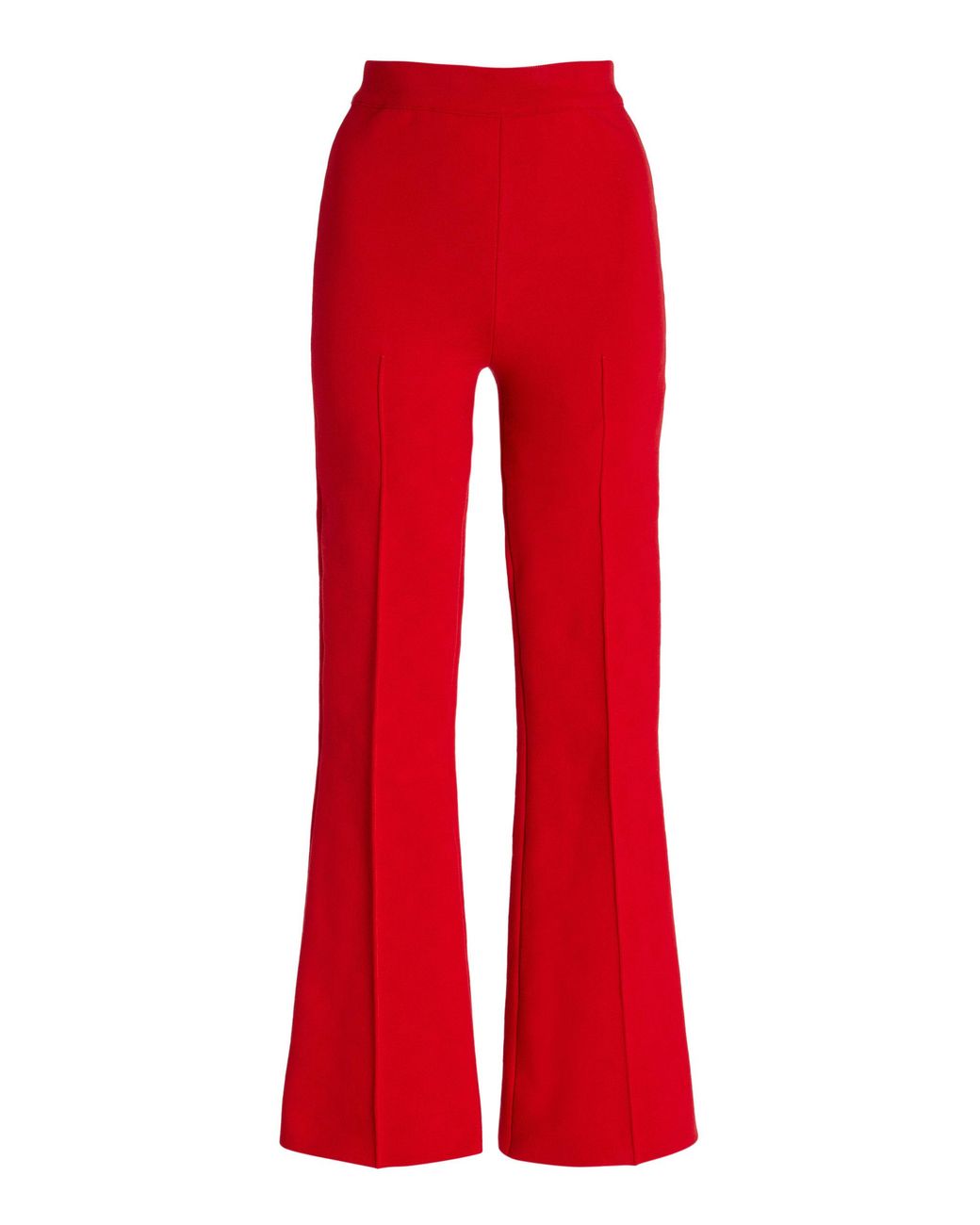 High Sport Kick Stretch-cotton Knit Cropped Flared Pants
