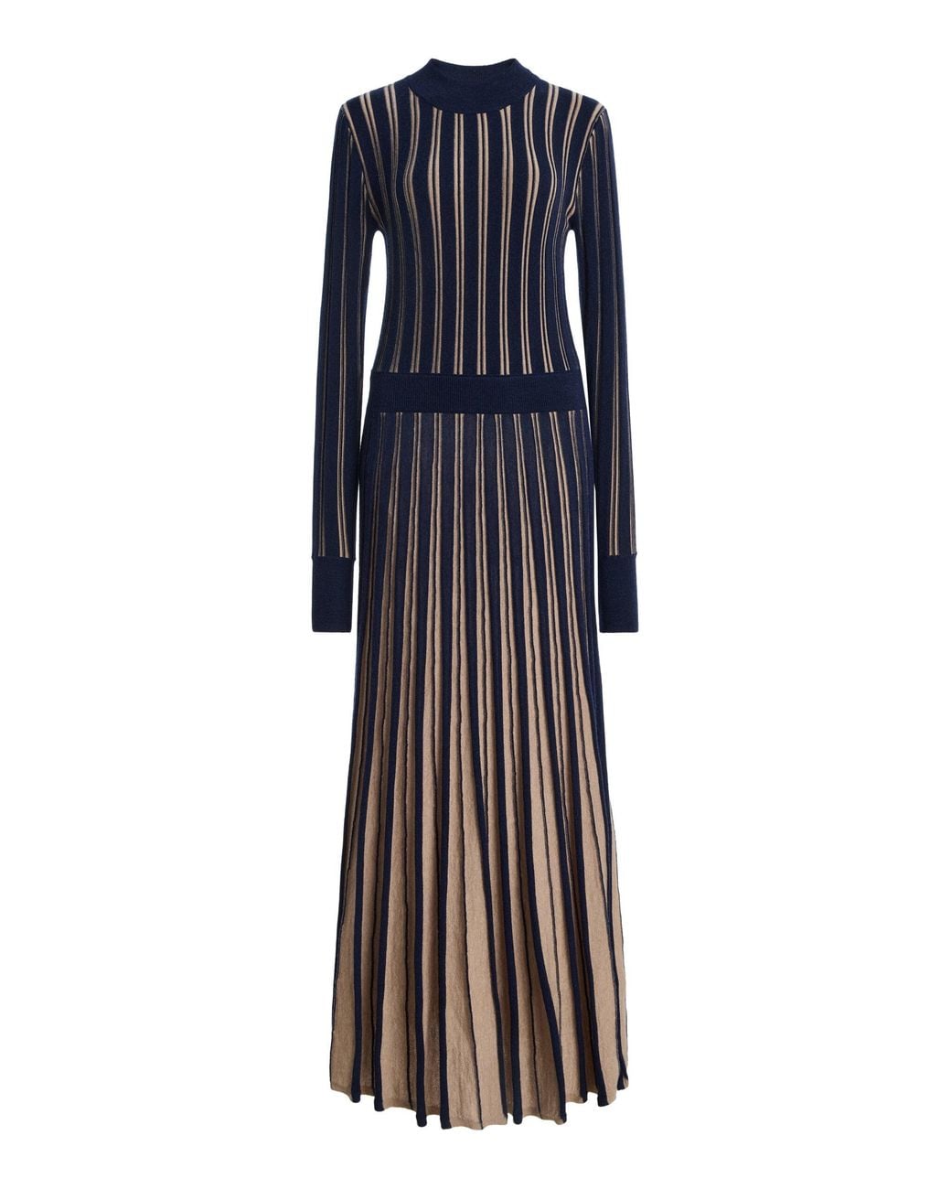 Cara Cara Blue Mariella Pleated Wool Midi Dress