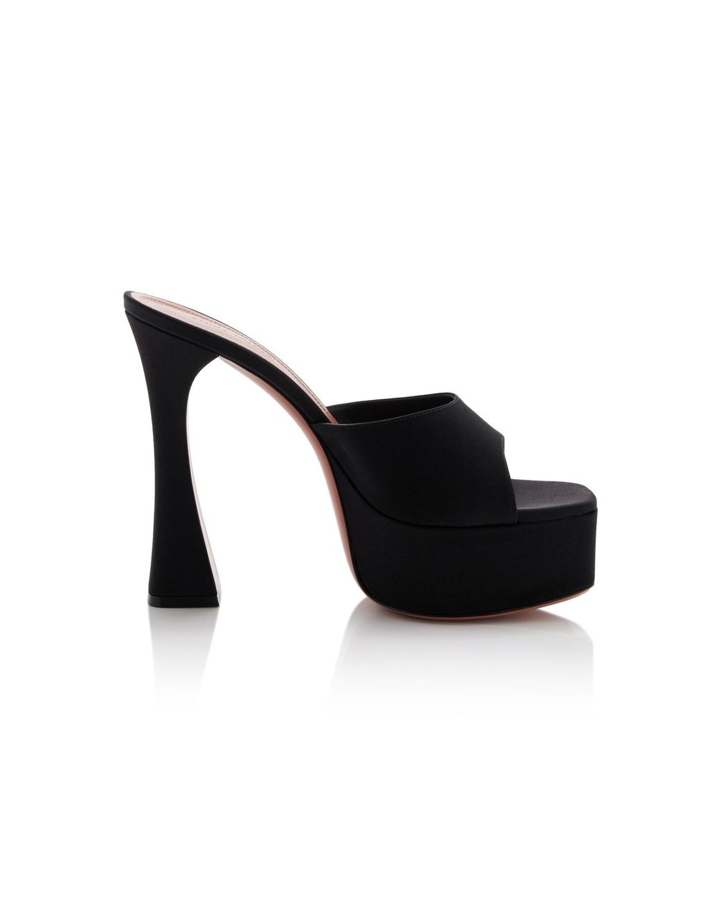 AMINA MUADDI Black Dalida Satin Platform Mules