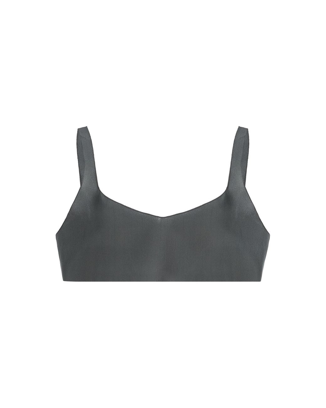 Prada Black Silk Crepe De Chine Cropped Top