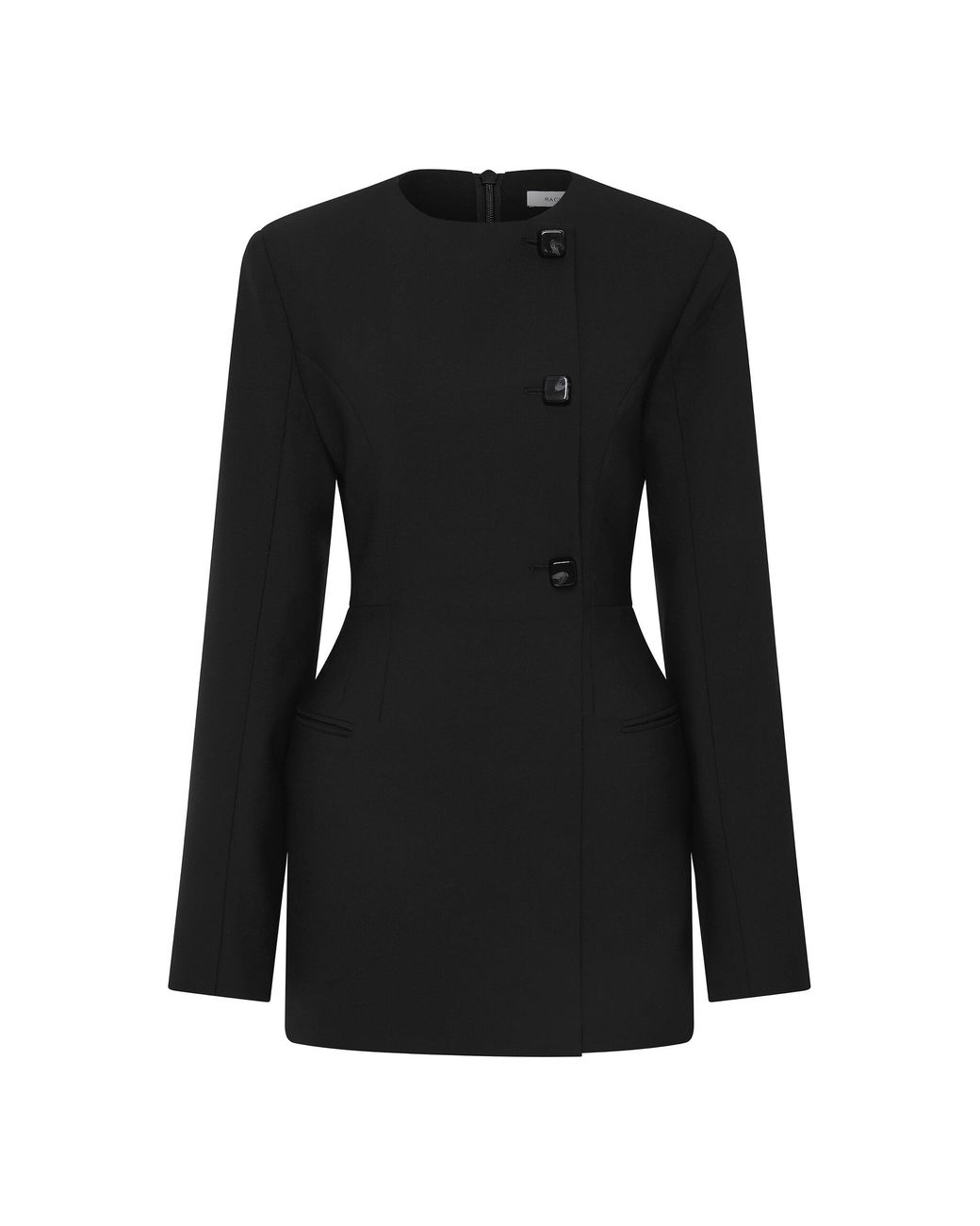 Rachel Gilbert Black Finley Wool-Blend Mini Dress