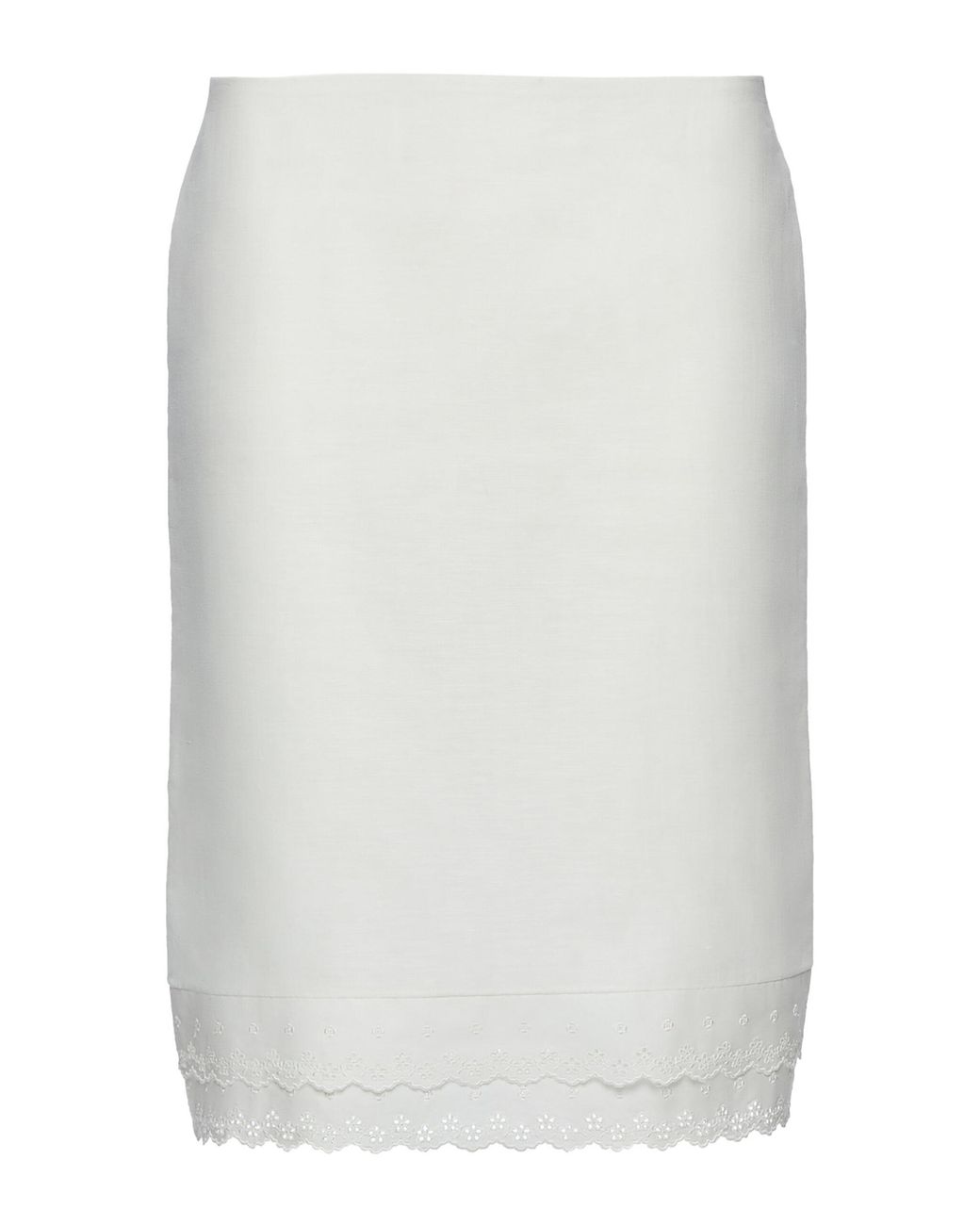 Magda Butrym White Lace-Trimmed Cotton-Blend Pencil Skirt