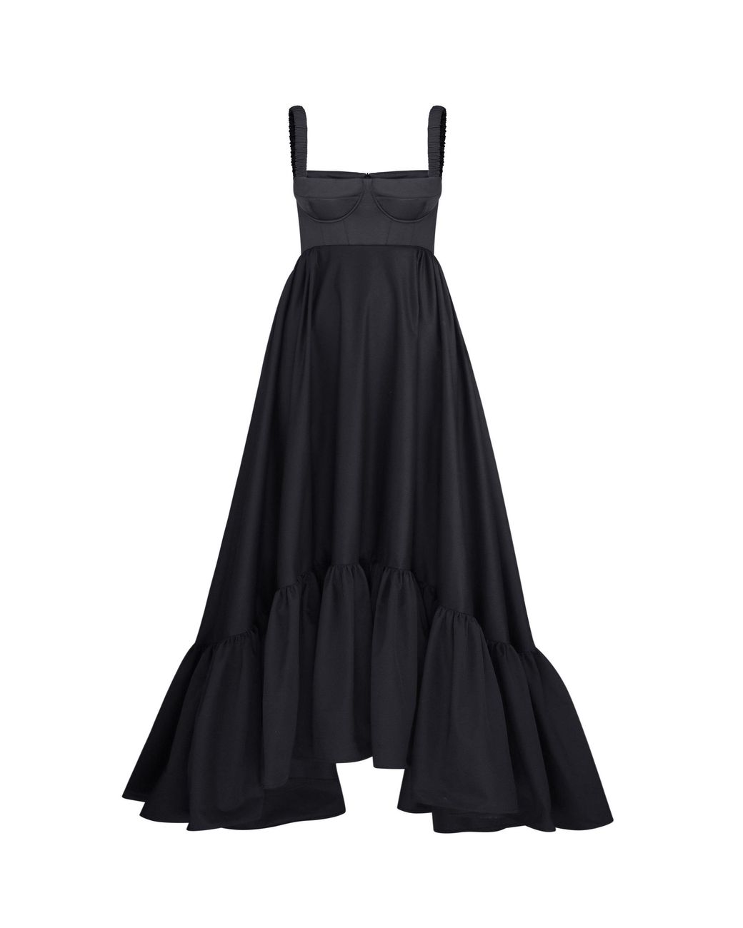 Anna October Snowdrop Asymmetric Cotton-blend Maxi Dress in Black | Lyst
