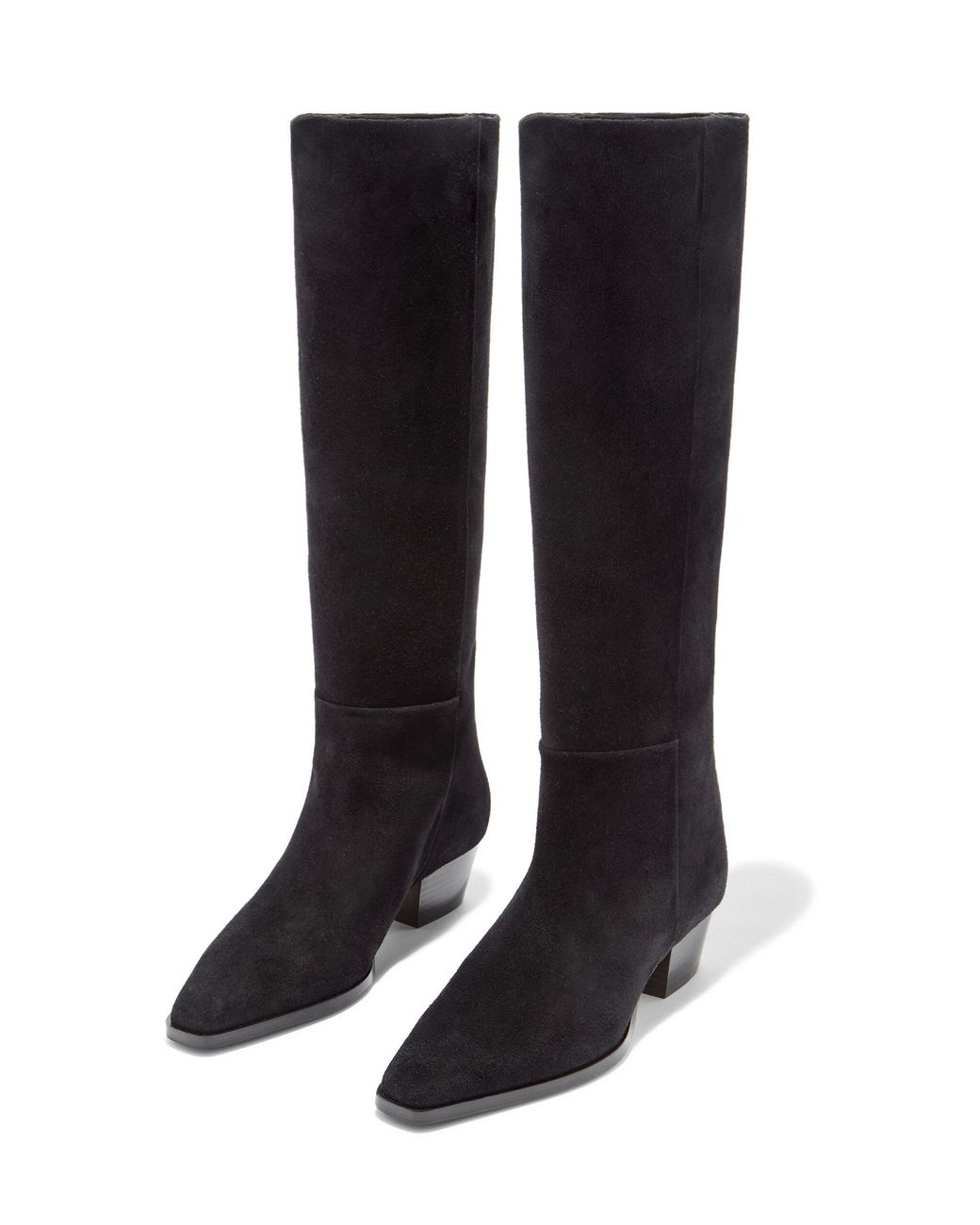 Aeyde Black Medea Suede Knee Boots