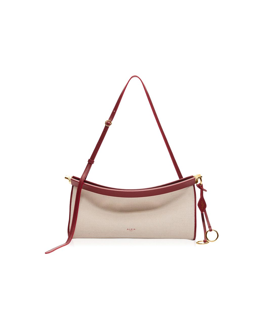Alaïa White Le Click E/W Leather-Trimmed Bag