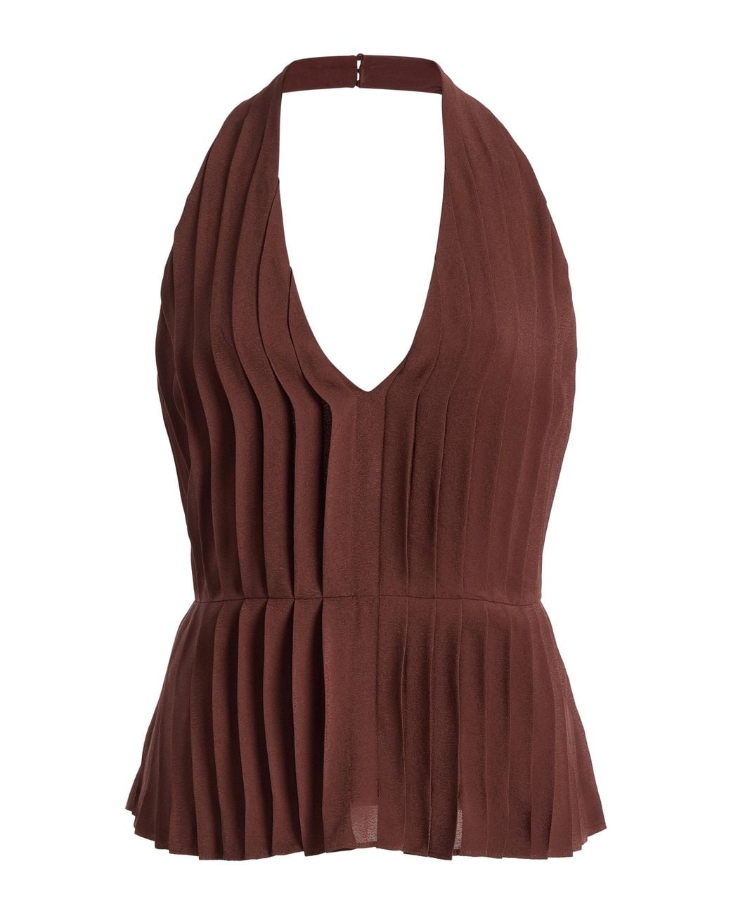 Posse Red Exclusive La Isla Jane Pleated Crepe Halter Top
