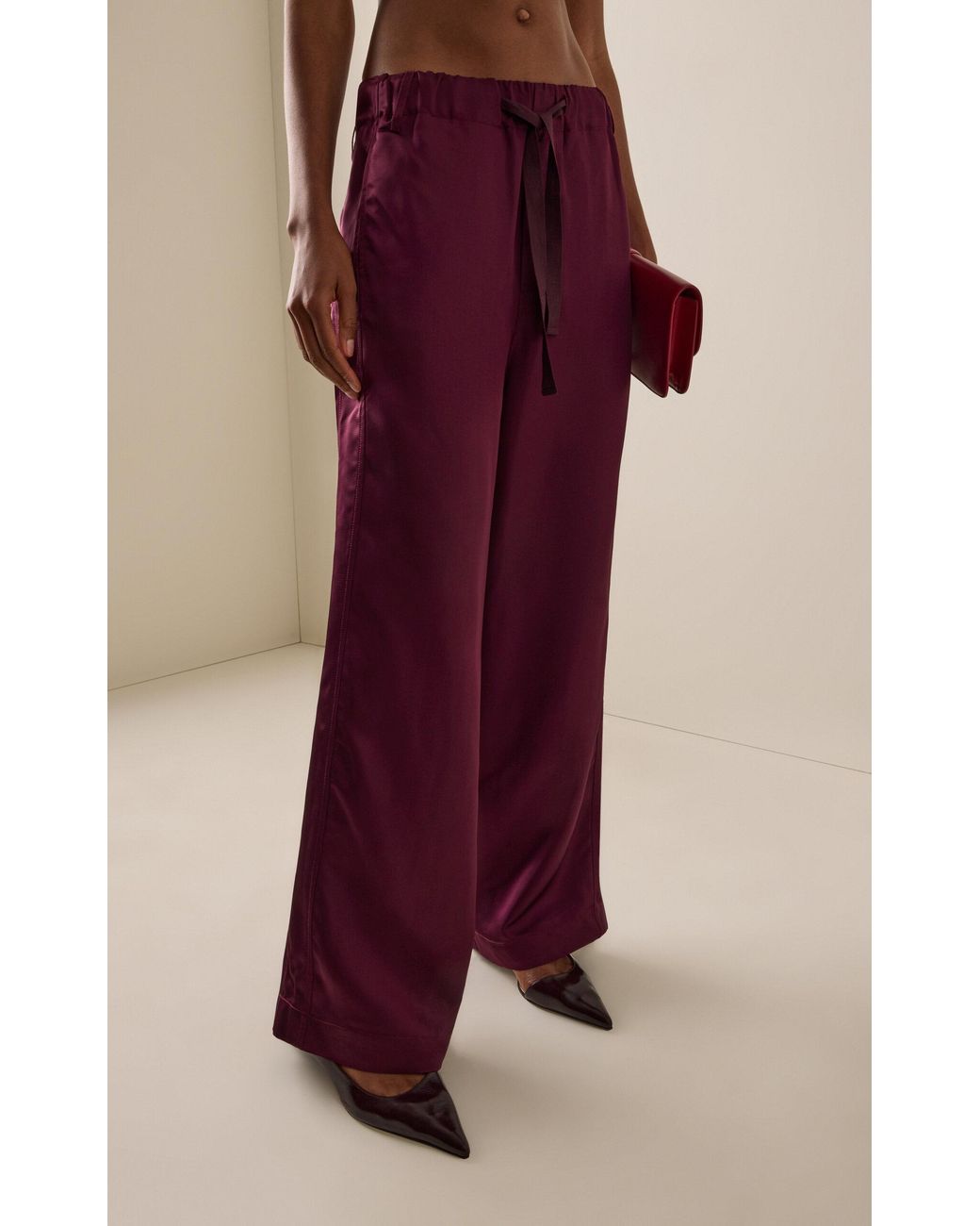 Sanderlak Purple Fluid Drawstring Pants