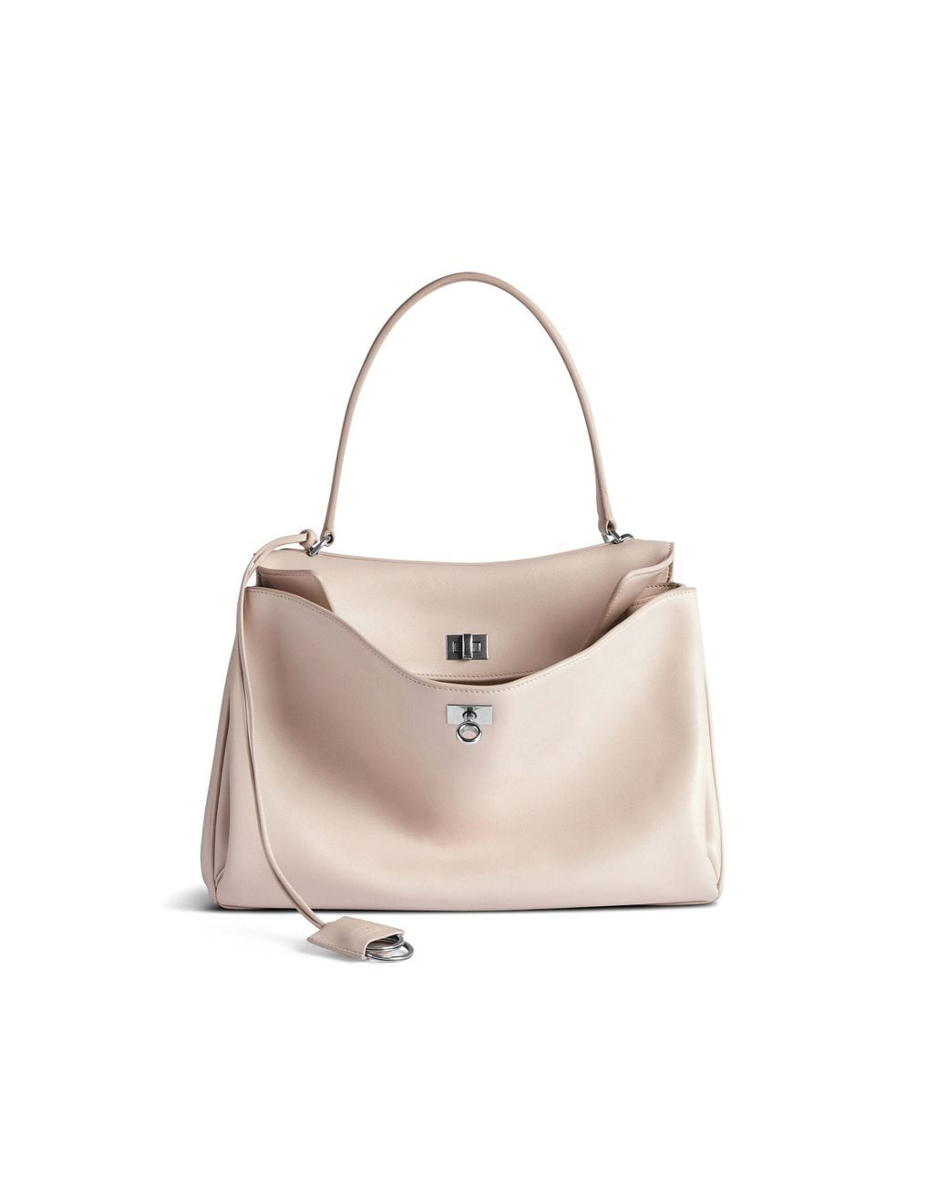 Balenciaga Natural Rodeo Medium Leather Top Handle Bag