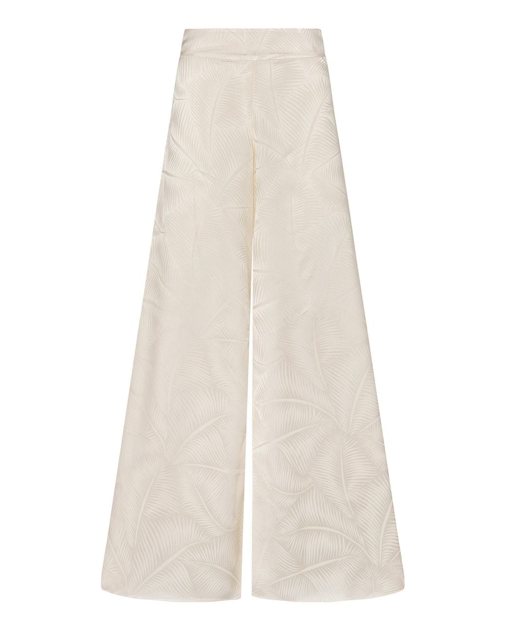 Johanna Ortiz White Musical Jacquard Wide-Leg Pants