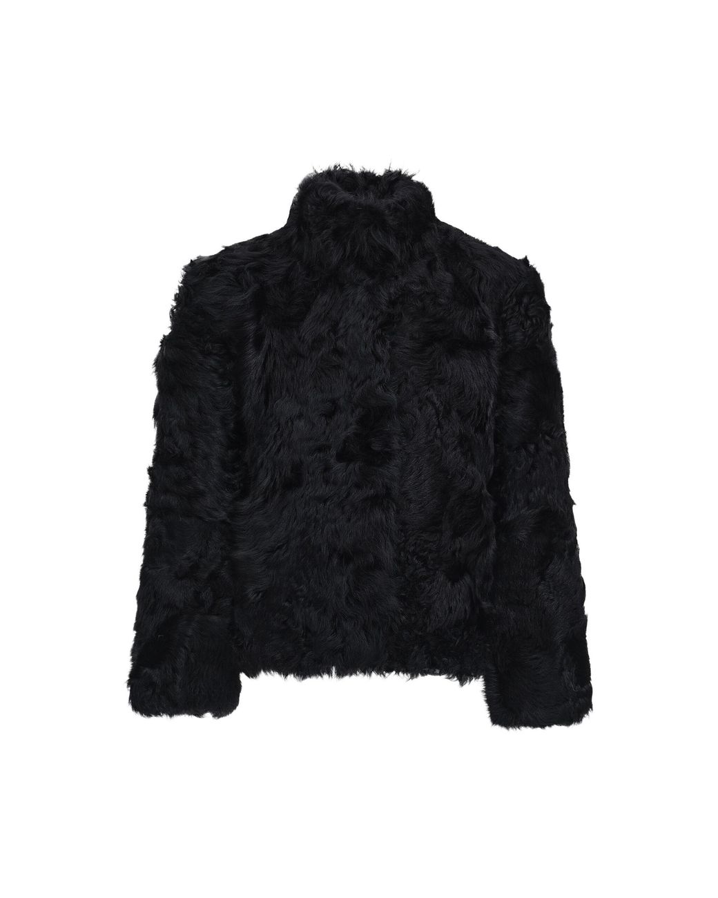 Source Unknown Black Lyn Shearling Wool Jacket