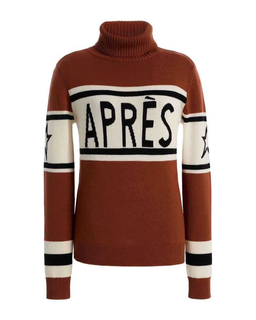 Perfect Moment Brown Schild Apres-Knit Wool Sweater