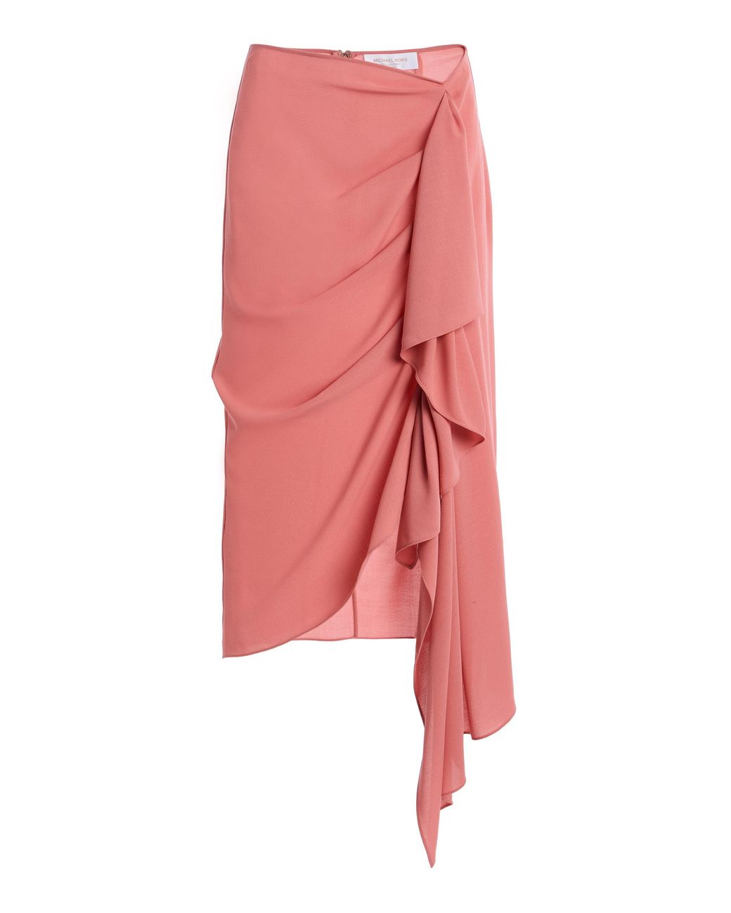 Michael Kors Pink Cascade Wool Crepe Midi Skirt