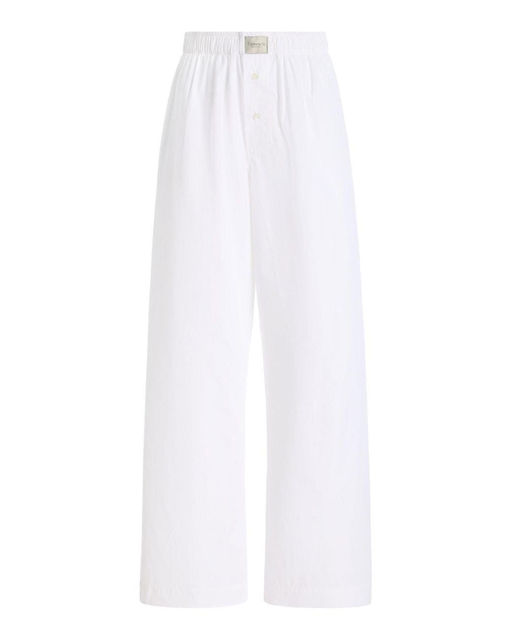 Comme Si White La Boxer Alta Cotton-Poplin Pants