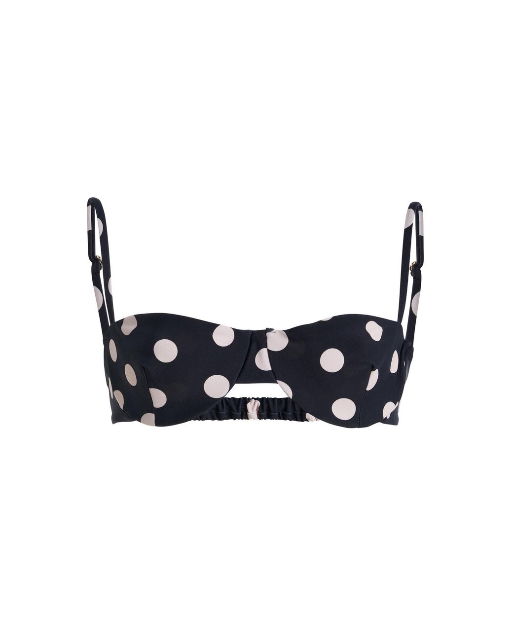 Juillet Black Ingrid Polka-Dot Bikini Top