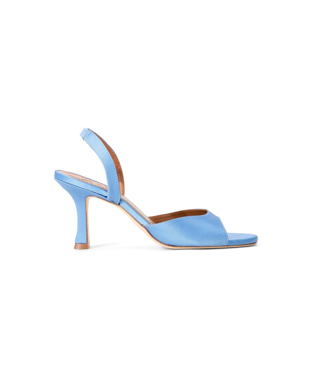 Staud Blue Brigitte Satin Slingback Sandals