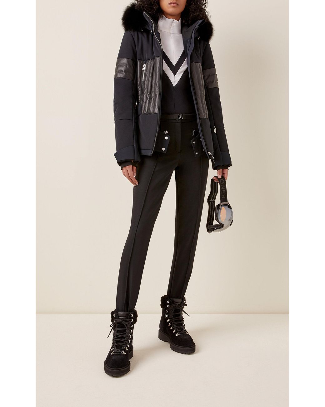 Toni Sailer Aggi Fur-trimmed Leather-paneled Ripstop Ski Jacket in Black |  Lyst UK