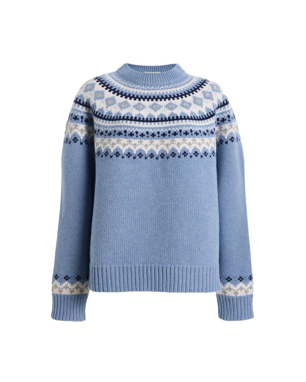 Miu Miu Blue Fairisle Wool Sweater