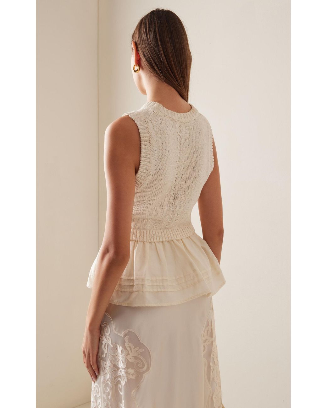 Peplum silk top sale