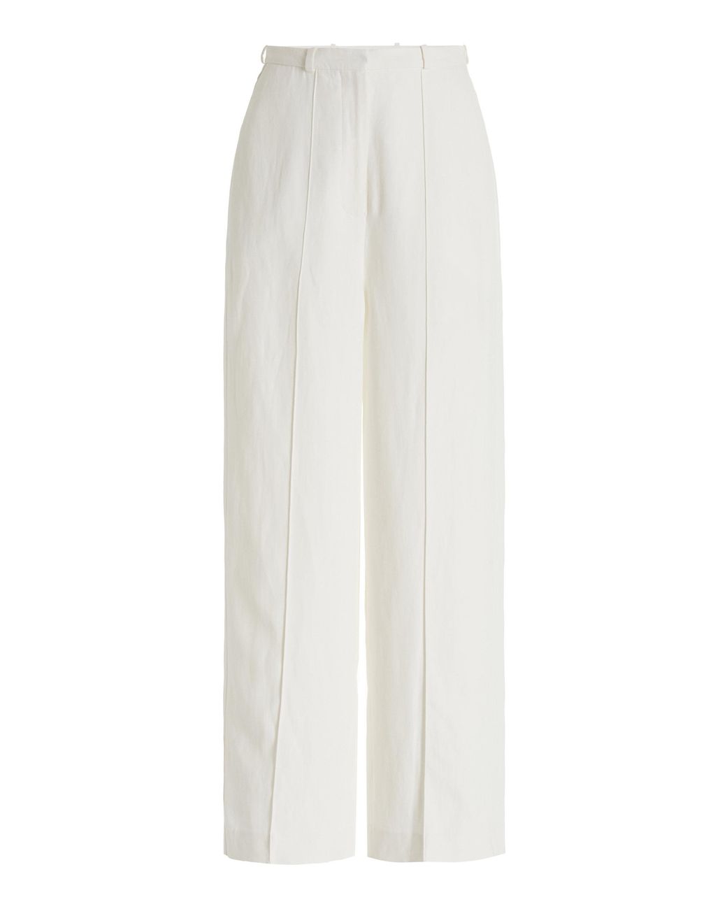 Totême Linen-blend Wide-leg Trousers in White | Lyst Canada