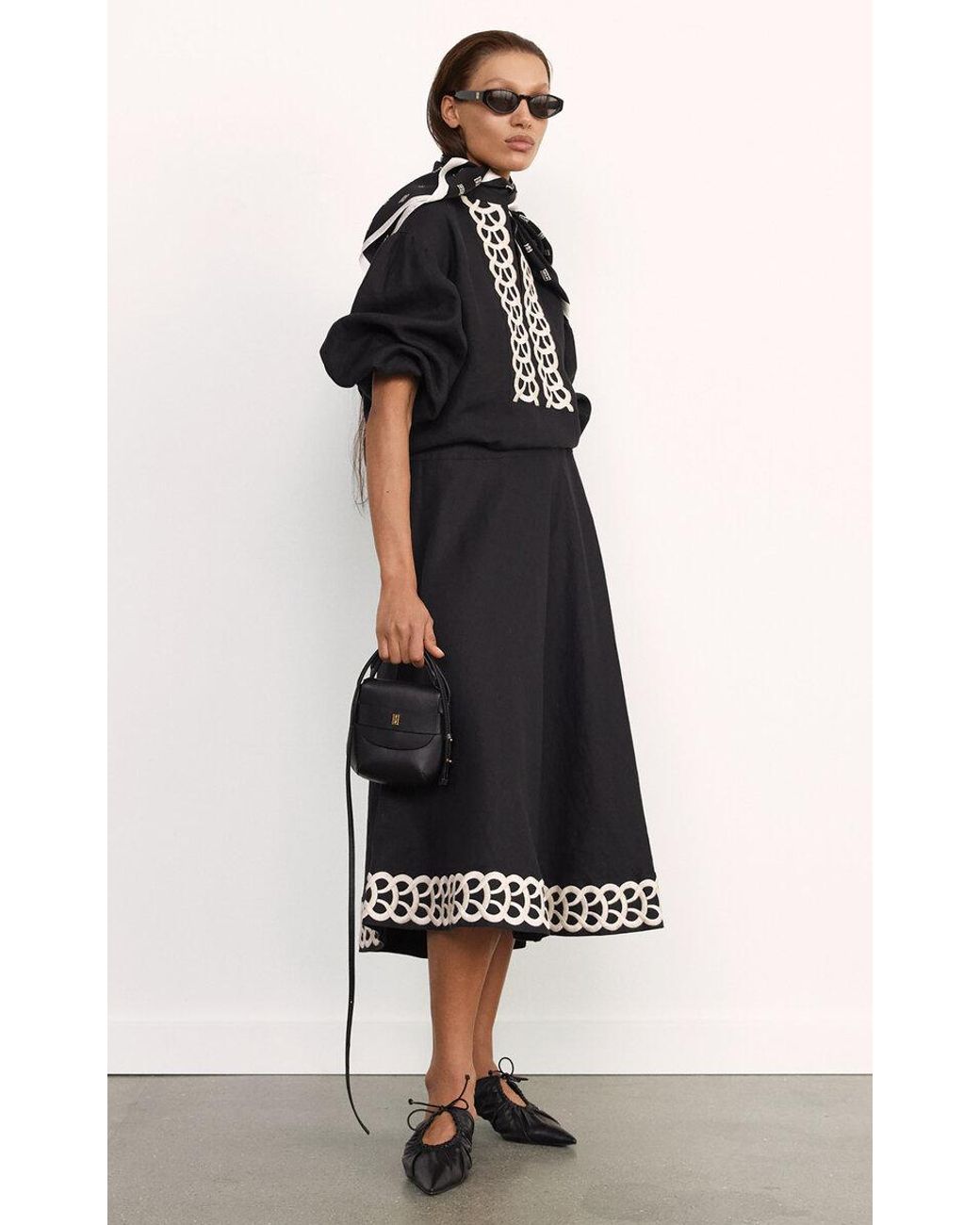 By Malene Birger Meela Mini Leather Handbag in Black | Lyst