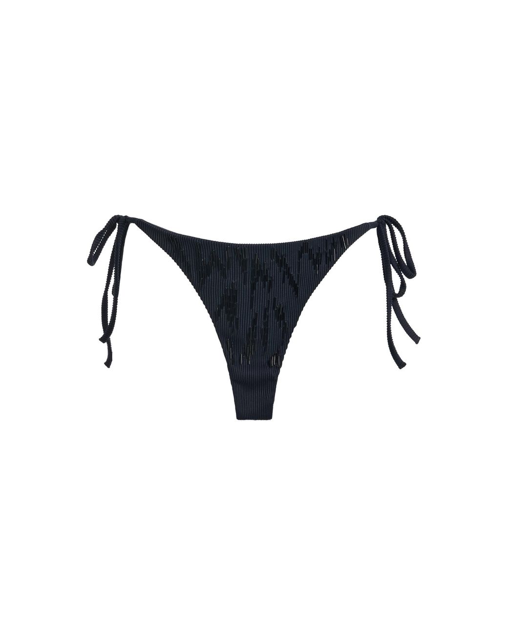 Ziah Black Embroidered Bikini Bottoms