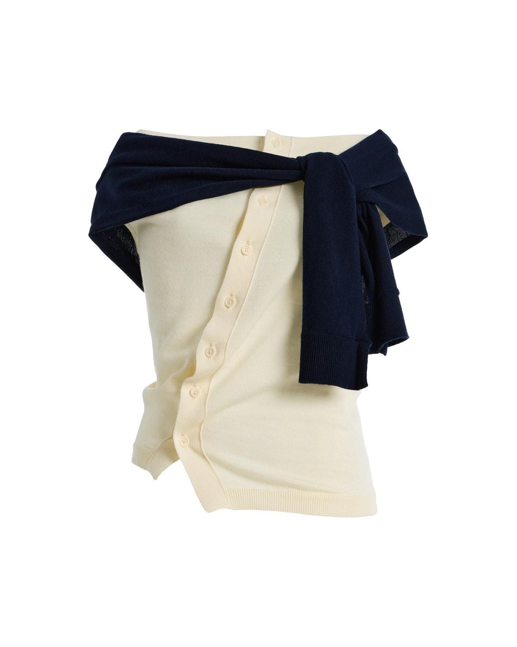 J.W. Anderson Blue Off-shoulder Wool Tank Top