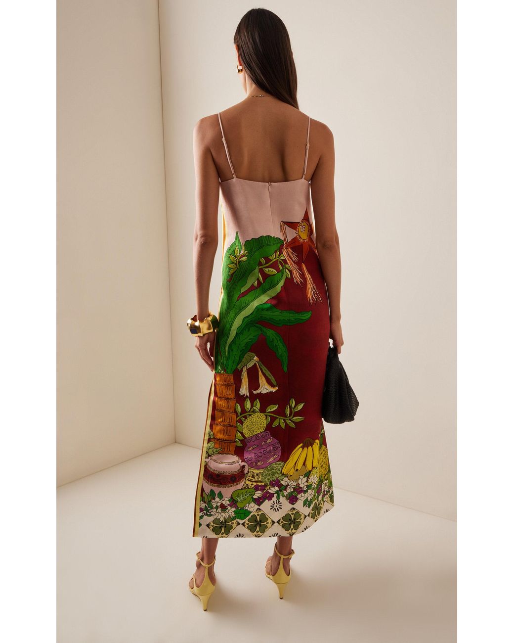 ALMAIS Tiger Help-silk Slip Dress in Green | Lyst