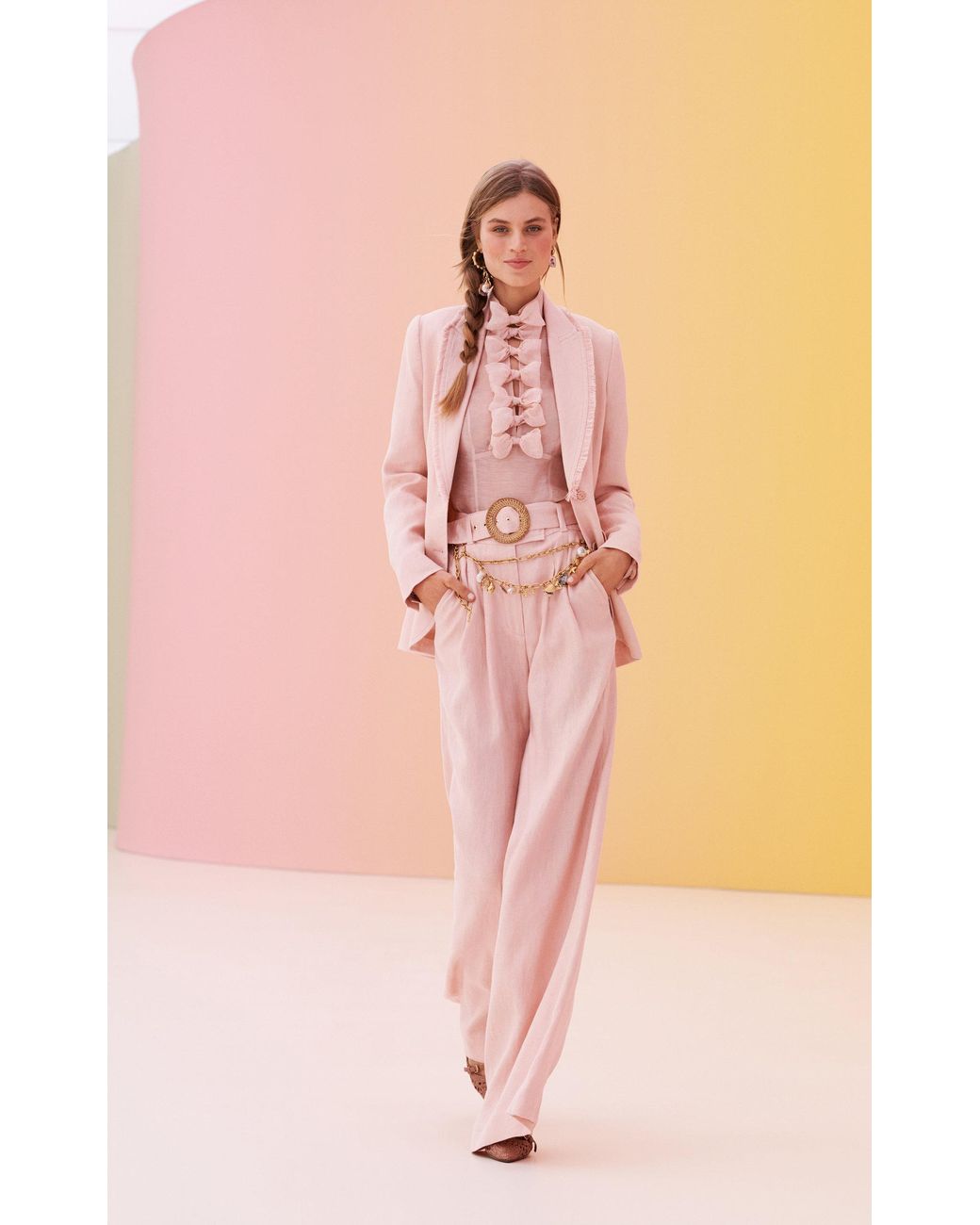 Zimmermann Postcard Pleated Linen Wide 