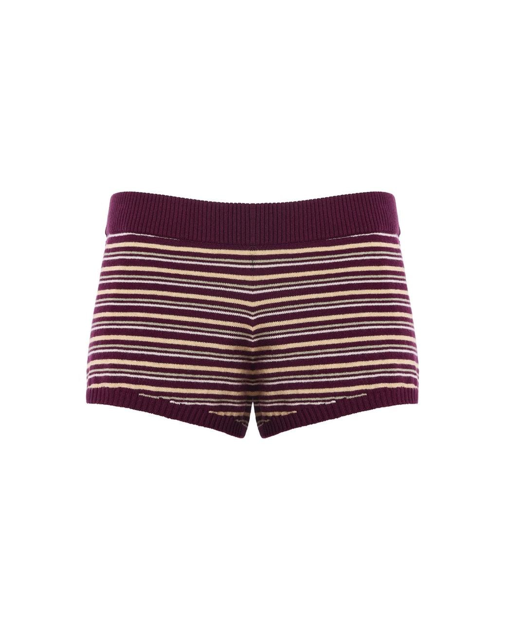 EB DENIM Red Camden Knitted Cotton-Cashmere Mini Shorts