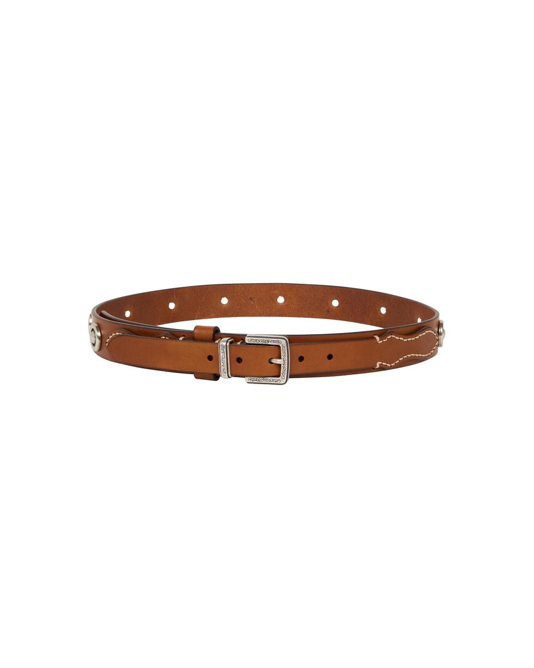 Etro Brown Studded Leather Belt