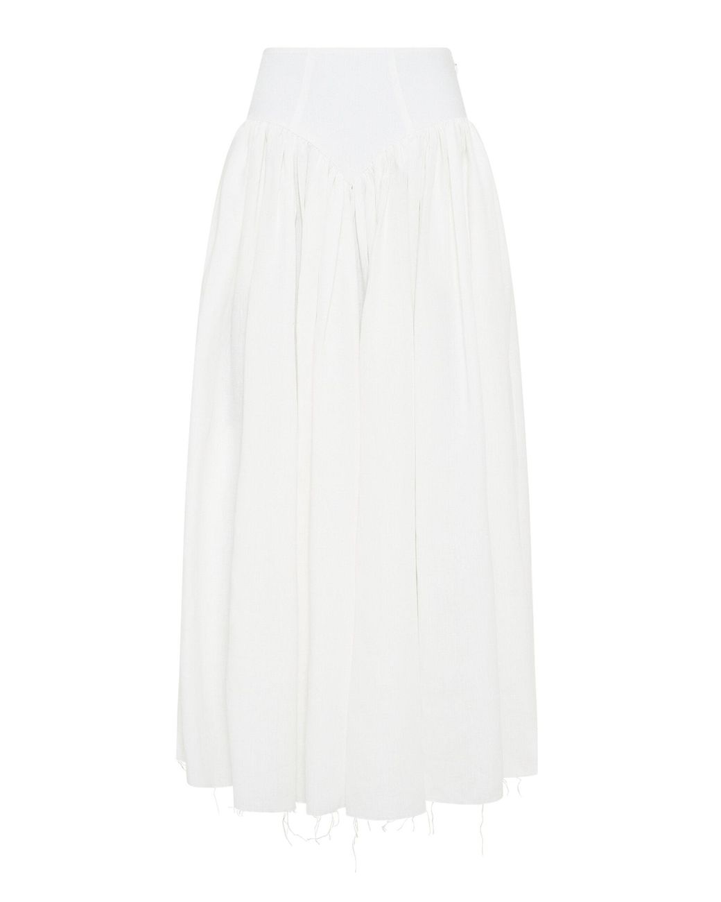 Gabriela Hearst White Juniper Paneled Linen Skirt